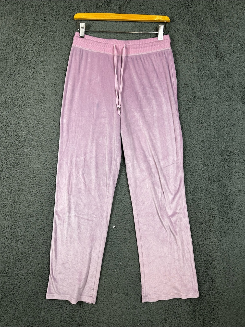 Juicy Couture Womens Velour Sleep Pants Lavender Purple Rhinestone Logo Size M